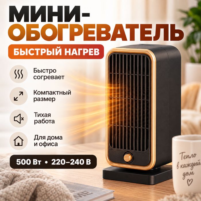 Мини обогреватель Быстрый нагрев | Компактный тепловентилятор