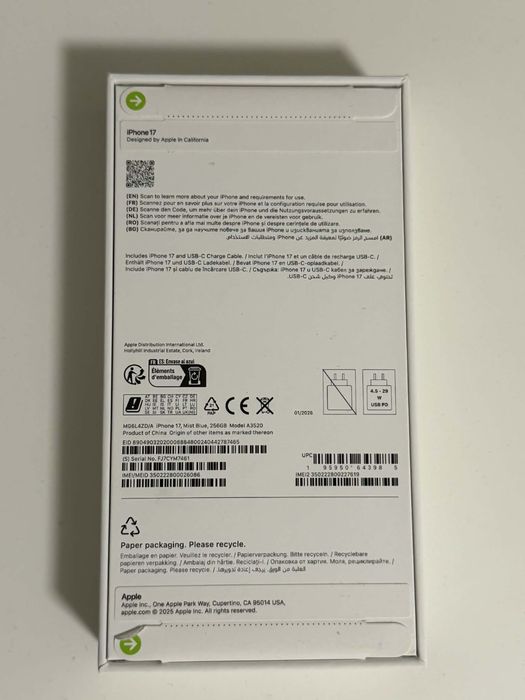 Iphone 17 mist blue 256GB