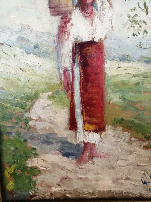 Tablou Gheorghe Petrașcu (1872 - 1949) Țărăncuța, ulei pe carton