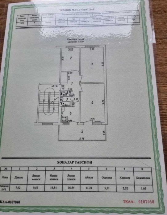 Медгарадокда 3 хонали квартиза Зудлик билан сотилади !