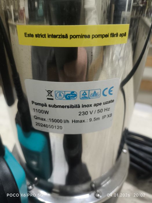 Pompa submersibila pentru ape murdare