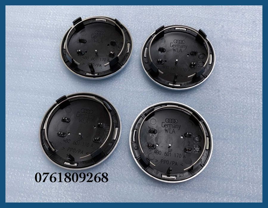 Set 4 capace 69mm 4B0601170A jante aliaj Audi A4 A6 A7 A8 Q1 Q3 Q5 Q7