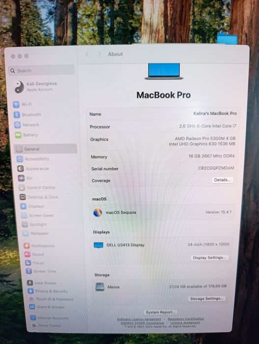 Лаптоп MacBook 16 монитор Dell