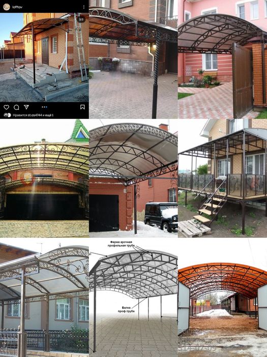 Навесы, пергола, козырьки