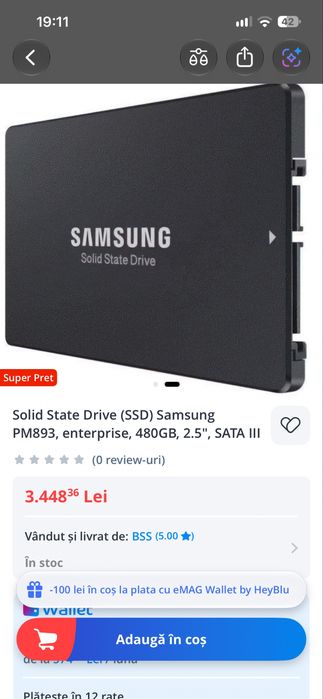 Ssd Samsung Enterprise PM893 480Gb