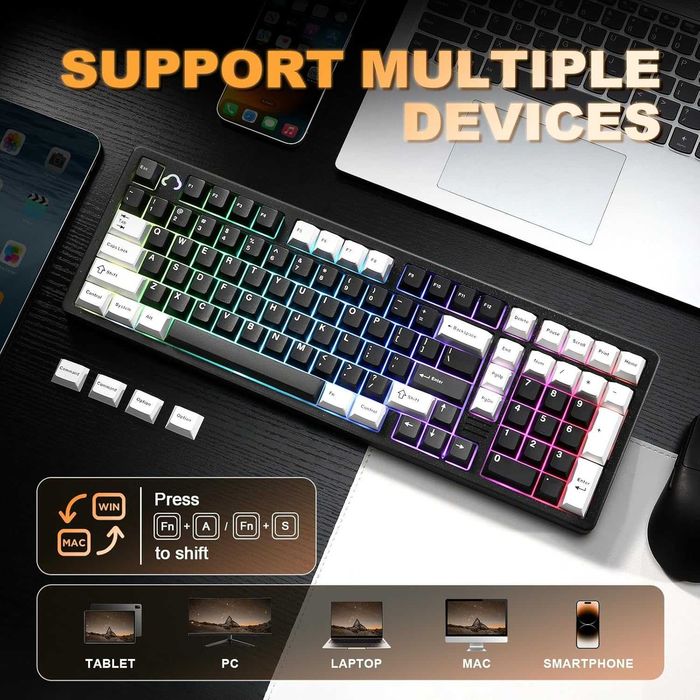 Алуминиева механична клавиатура YUNZII AL98 QMK/VIA (Нова)