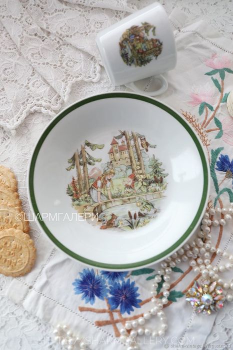 Винтажные детские тарелки. D 20 см. Kahla. ГДР.