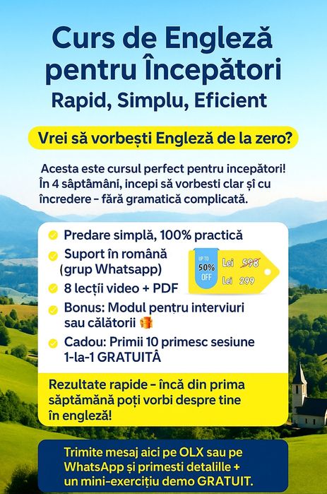 Curs de Engleză – Rapid, Simplu şi Eficient《 Online English Course 》