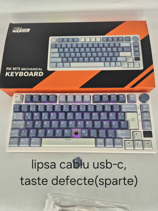 Tastatura Mecanica Wireless Royal Kludge RK M75 OLED - Brown Switch