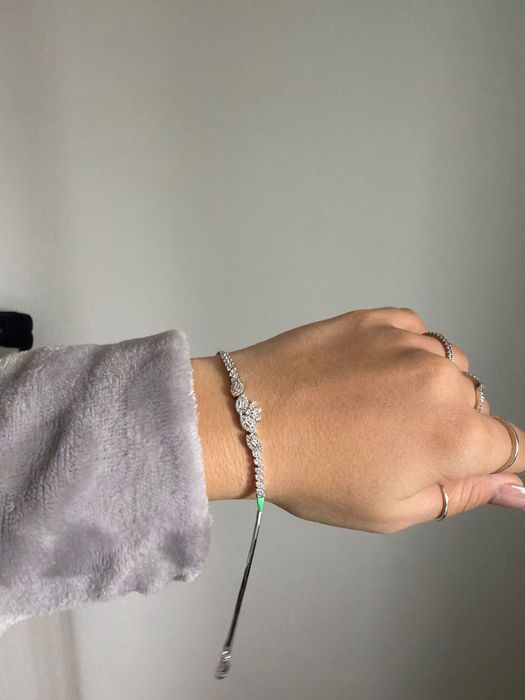 Brățară aur alb zirconia