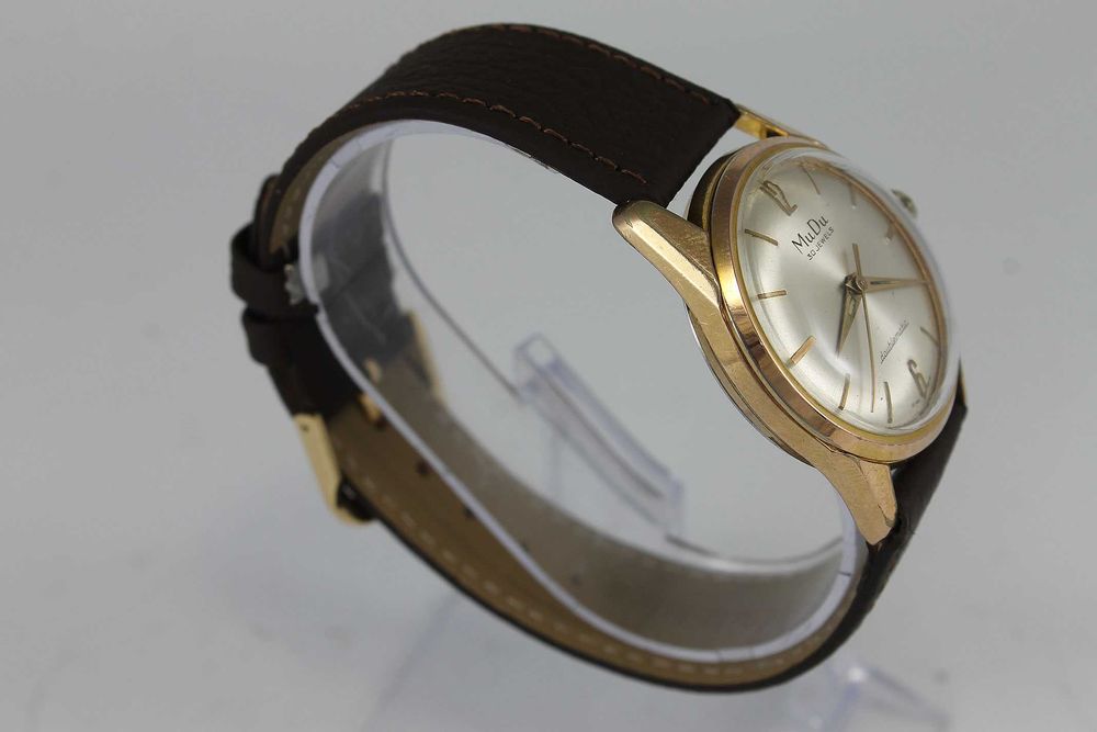 MuDu Doublematic SuperAutomatic Рядък Швейцарски Позлатен Часовник