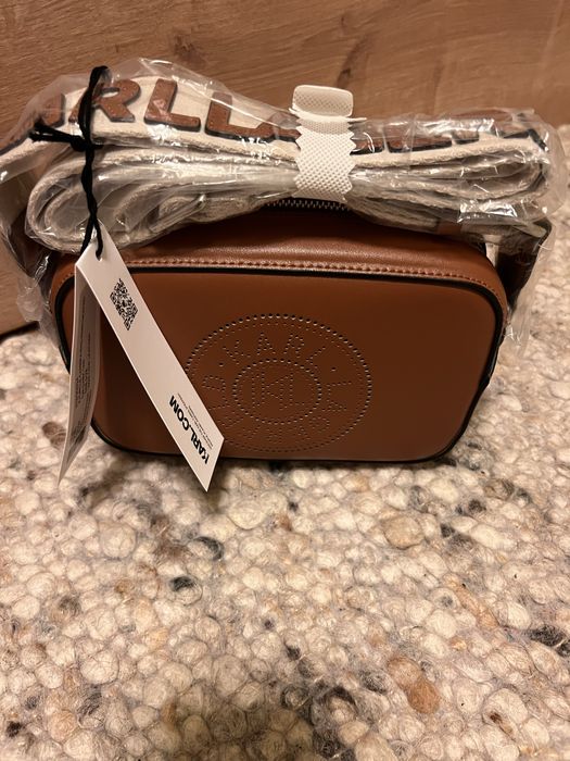 Чанта crossbody на Karl Lagerfeld, естествена кожа, нова