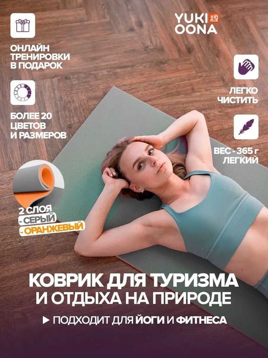 Коврик для похода, йоги и фитнеса