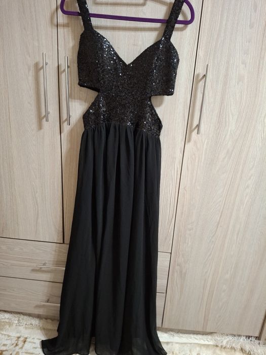 Черное вечернее  платье с накидкой