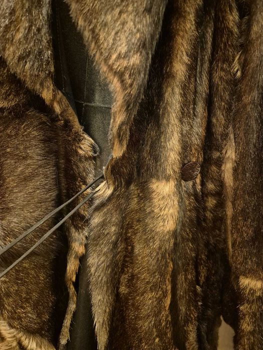 Haina lunga de blana naturala maro