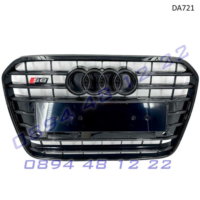 Предна черна S6 Sline решетка Audi A6 C7 12-15 грил броня ауди а6 ц7