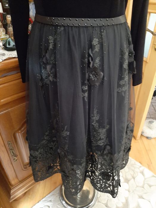 Rochie neagra de ocazie dantela 3D