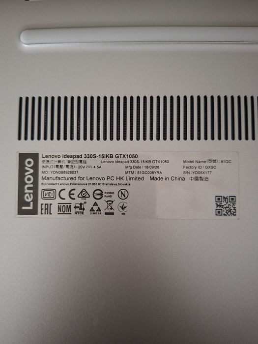 Laptop Lenovo IdeaPad 330S slim/ i5 /8Gb Ram /NVIDIA GTX 1050/ 1TB Stocare