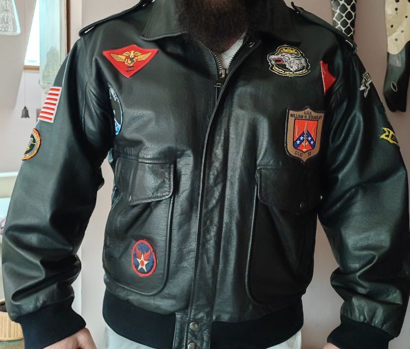 Top gun Avirex G1 Пилотско Авиаторско кожено яке бомбър USA XL