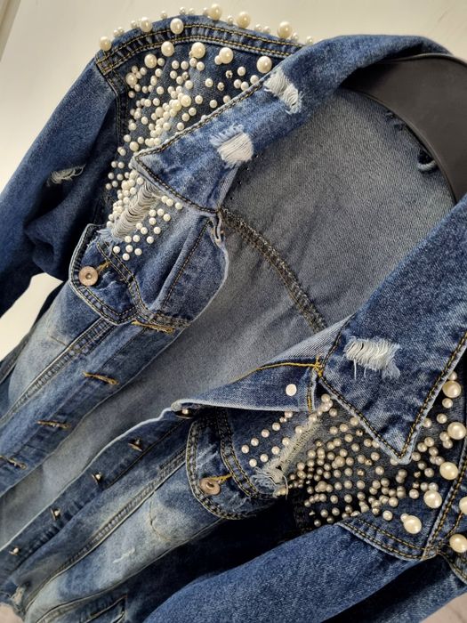 Geaca blug lunga cu perle