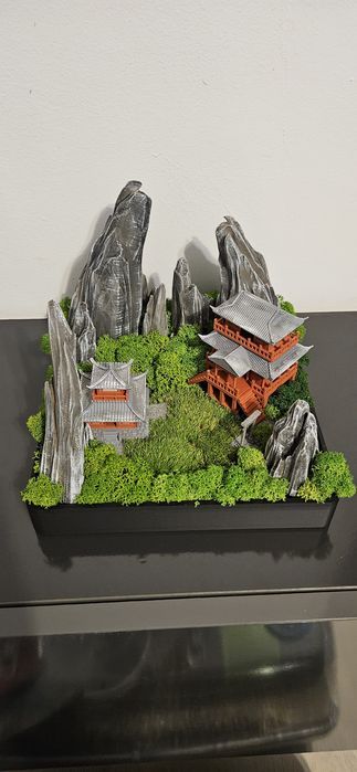 Miniatură decorativă – scenă japoneză hand made (UNICĂ)