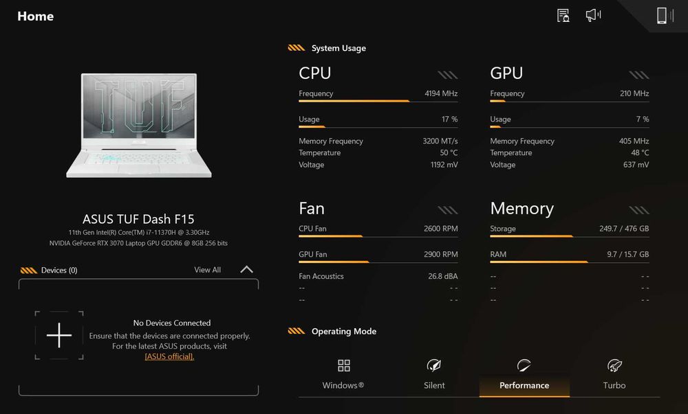 ASUS TUF Dash F15 – i7 11th Gen - RTX 3070 8GB - 16GB.