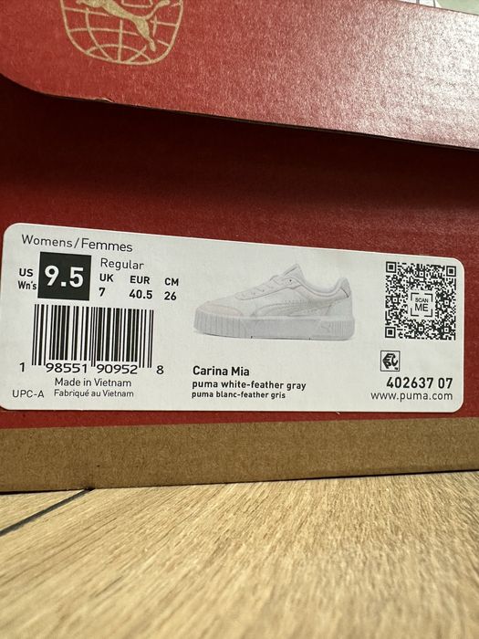 Кеды PUMA Carina Mia white-feather grey