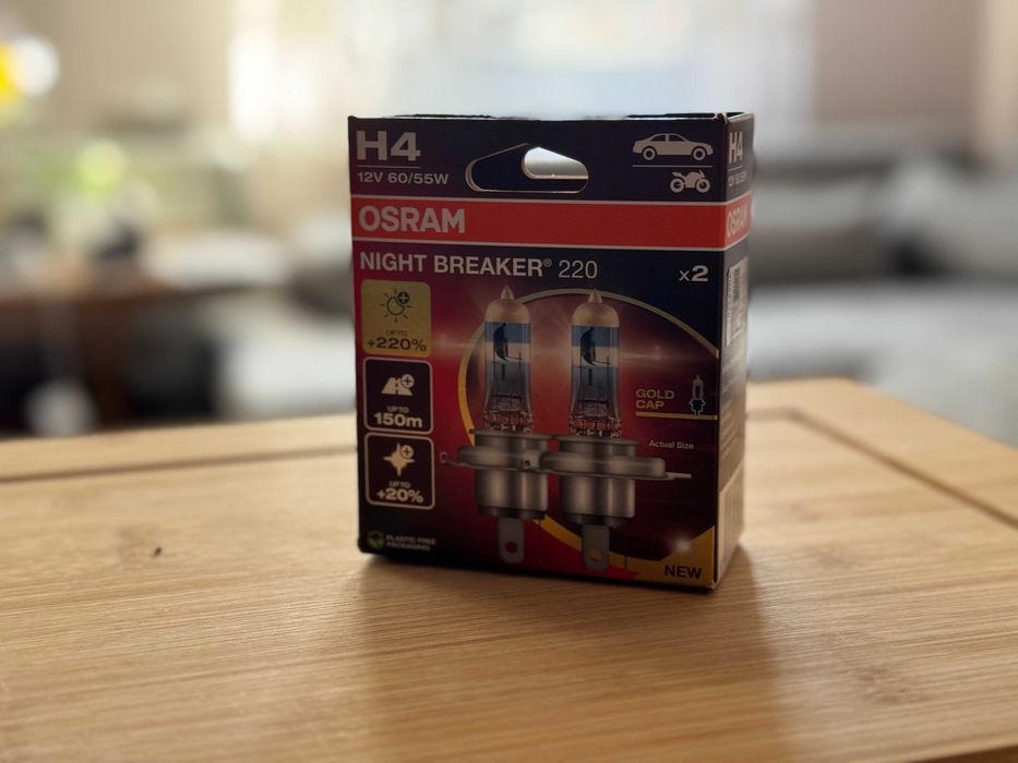 Becuri Auto Osram H4 Night Breaker +220% – Set 2 bucăți