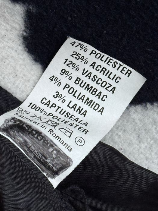 Jacheta palton alb negru flori marime M oversize