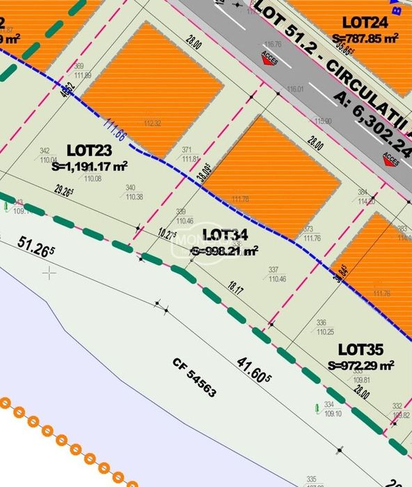 Teren intravilan cu deschidere 29 m.l la Lacul Lebada Rai