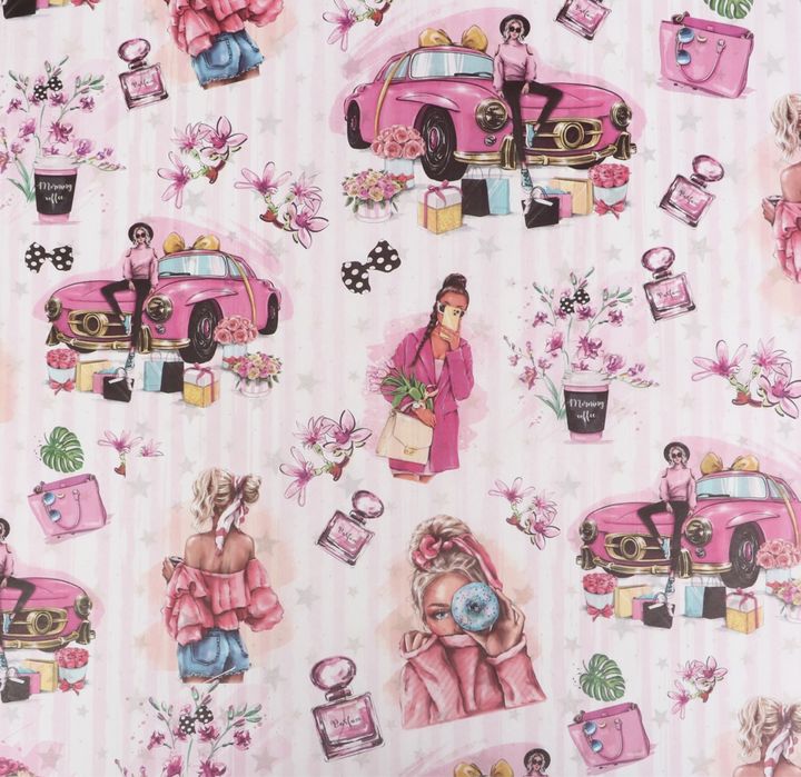 Бумага упаковочная, глянцевая двусторонняя 70 х 100 см