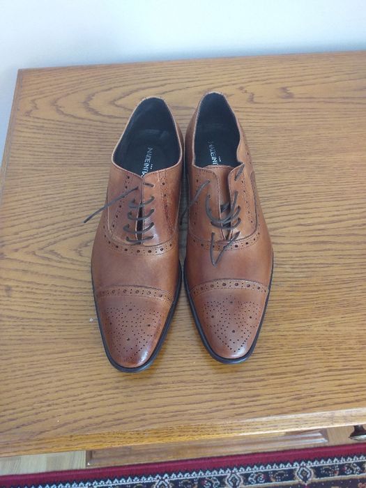 pantofi italienesti culoare cognac, piele, noi, talpa de talpa, 45
