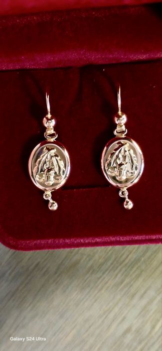 Золотые серьги СССР Самовары 583 проба