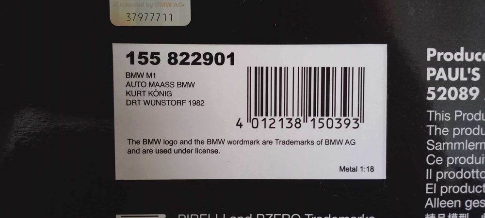 BMW M1 Procar Minichamps 1:18