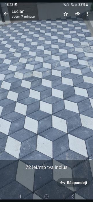 Pavaj 3D grosime 6 cm gri,antracit si alb