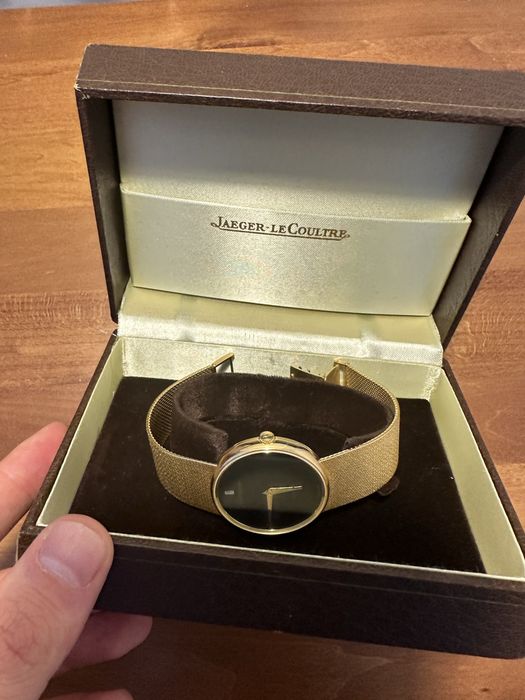 Златен часовник Jaeger-LeCoultre 18 карата злато оникс диаманти верига