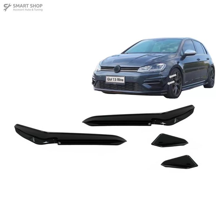 Ornamente bara fata flapsuri VW Golf 7.5 R Hatchback (2017-2020) Negru