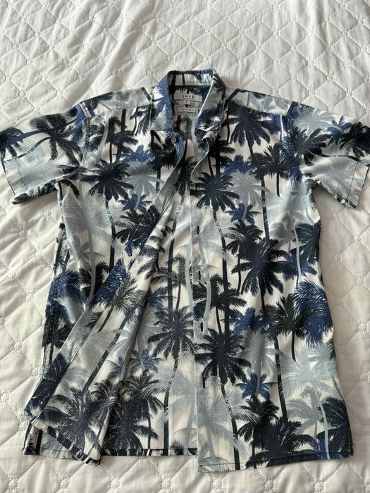 Лятна мъжка риза с палми – къс ръкав
