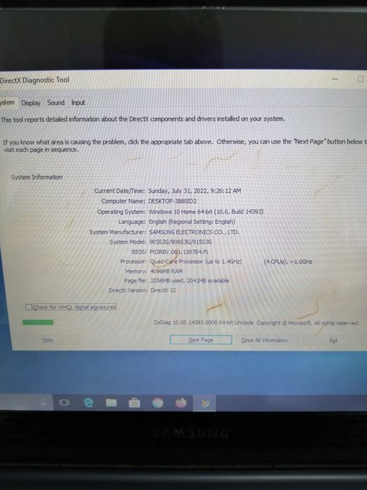 Vand Laptop Slim Samsung 915S