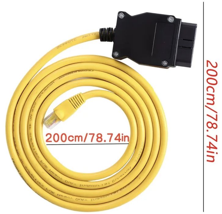 Нов Висококачествен ENET кабел ( OBD2 Ethernet )  за диагностика BMW f series & G series / F10 F11 F20 F35 G22 и други
