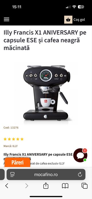 Espressor cafea illy cafea macinata si paduri ESE manual capuccino