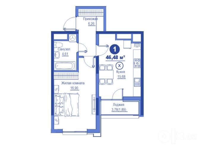 ПРОДАЁТСЯ Квартира ЖК Regnum Plaza 46,48м2 8-этаж
