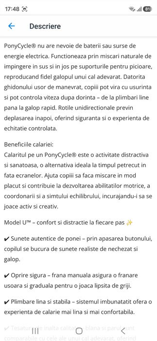 Vand căluț ponycycle