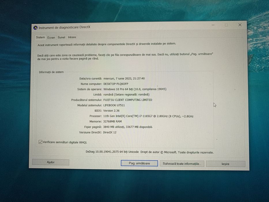 Fujitsu lifebook U7511