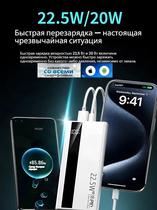 Powerbank Внешний аккумулятор 10 000 mA/h 22.W с быстрой зарядкой