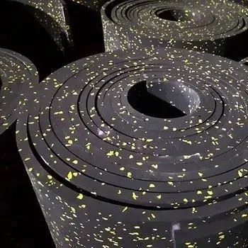 Гумена фитнес настилка на ролка + 20% EPDM, 10 мм | 12 кв.м ,жълт цвят