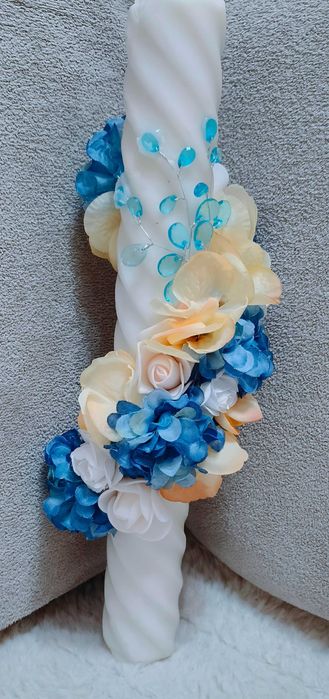 Lumânări nuntă/botez, buchete mireasă/nașă, cocarde , brățări de nuntă