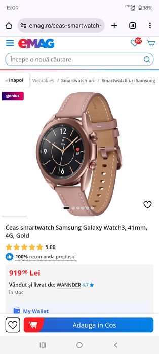 Ceas smartwatch Samsung Galaxy Watch3