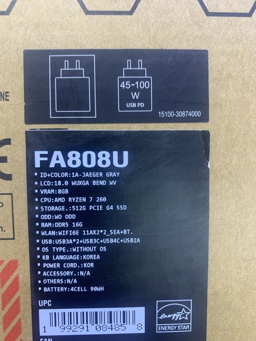 Новый ASUS TUF GAMING A18 Fa808u