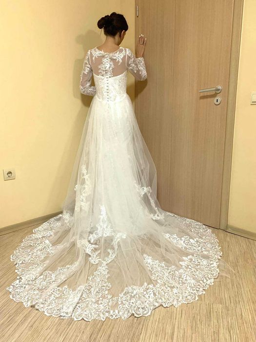 %% 2 в 1 Сватбена рокля + допълнителен шлейф